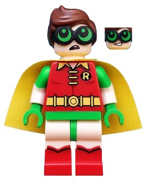 LEGO onderdeel Robin - Green Glasses, Smile / Worried Pattern (dim041)