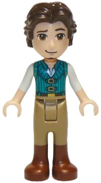 LEGO part Flynn Rider - Mini Doll, Dark Turquoise Vest, Thick Hinge dp104