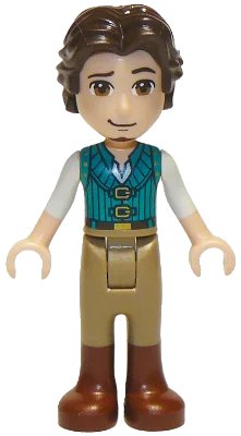 LEGO onderdeel Flynn Rider - Mini Doll, Dark Turquoise Vest, Thick Hinge (dp104)