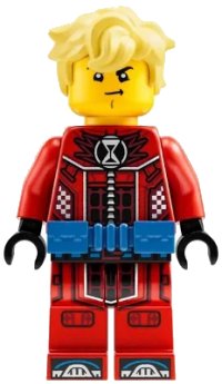 LEGO onderdeel Cooper - Red Racing Suit, Blue Utility Belt, Hair drm027