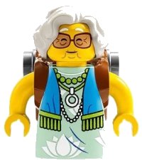 LEGO part Mrs. Castillo - Reddish Brown and Flat Silver Backpack drm031