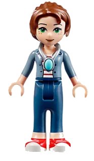 LEGO onderdeel Emily Jones - Sand Blue Jacket, Dark Blue Trousers elf044