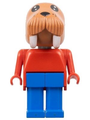 LEGO onderdeel Fabuland Walrus - Wally Walrus (Captain), Blue Legs, Red Top (fab12f)