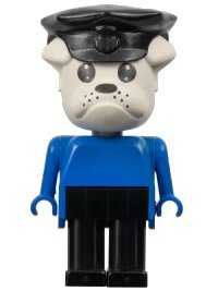 LEGO part Fabuland Bulldog - Constable Clarke Bulldog, White Head, Black Police Hat fab2b