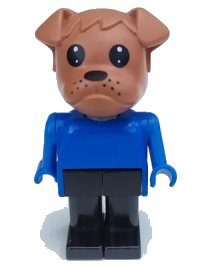 LEGO onderdeel Fabuland Bulldog - Bertie Bulldog, Brown Head fab2k