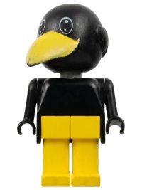 LEGO onderdeel Fabuland Bird - Charlie / Joe Crow, Black Head fab4e