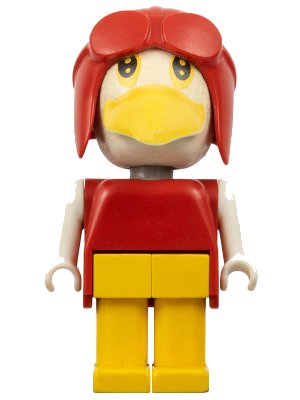 LEGO onderdeel Fabuland Bird - Sandy Seagull / Albert Albatross, Red Pilot Helmet, White Head (fab4f)