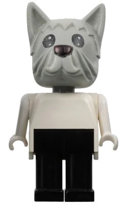 LEGO onderdeel Fabuland Dog - Doctor (David) Dog, Light Gray Head (fab4g)