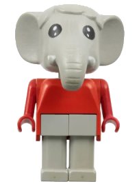 LEGO part Fabuland Elephant - Edward Elephant, Light Gray Legs, Red Top and Arms fab5b