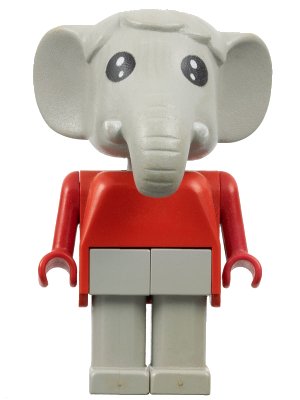 LEGO onderdeel Fabuland Elephant - Edward Elephant, Light Gray Legs, Red Top and Arms (fab5b)
