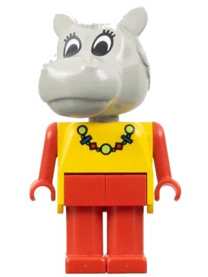 LEGO onderdeel Fabuland Hippo - Hanna Hippopotamus, with Necklace (fab6f)