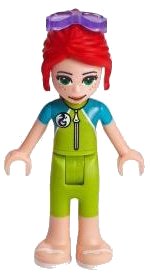 LEGO part Friends Mia - Lime Wetsuit, Sunglasses frnd0306