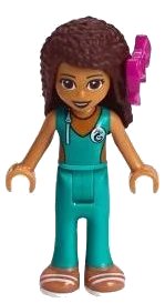 LEGO onderdeel Friends Andrea - Dark Turquoise Wetsuit, Bow (frnd0308)