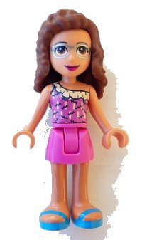 LEGO part Friends Olivia (Nougat) - Dark Pink Skirt and Top frnd0318
