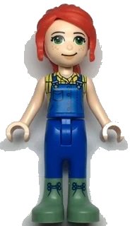 LEGO onderdeel Friends Mia - Blue Overalls, Yellow Blouse and Sand Green Boots (frnd0497)