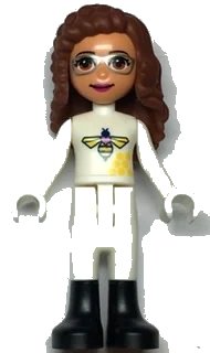 LEGO onderdeel Friends Olivia (Nougat) - White Bee Suit and Black Boots (frnd0498)