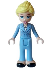 LEGO onderdeel Friends Stephanie (Adult) - Bright Light Blue Suit with Pockets and Buttons, Black Shoes frnd0632