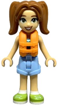 LEGO part Friends Candi - Dark Turquoise Swimsuit, Orange Life Jacket frnd0743