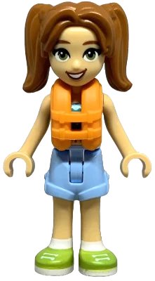 LEGO onderdeel Friends Candi - Dark Turquoise Swimsuit, Orange Life Jacket (frnd0743)