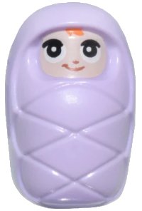 LEGO part Baby / Infant - with Stud Holder on Back with Smiling Face, Large Eyes and Orange Hair Pattern (Baby Ella) (6483678) frnd0762