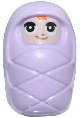 LEGO onderdeel Baby / Infant - with Stud Holder on Back with Smiling Face, Large Eyes and Orange Hair Pattern (Baby Ella) (6483678) (frnd0762)