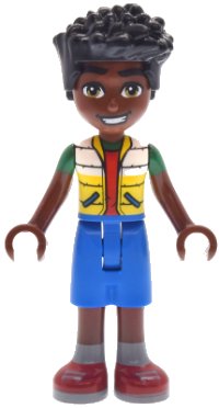 LEGO part Friends Zac - White and Yellow Jacket, Blue Shorts, Red Shoes frnd0792