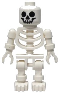 LEGO part Skeleton - Standard Skull, Floppy Arms gen001
