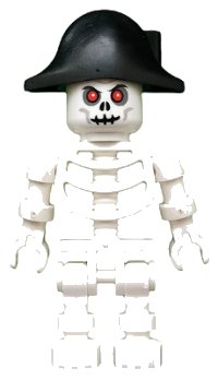 LEGO part Skeleton with Fantasy Era Skull, Bicorne Hat gen026
