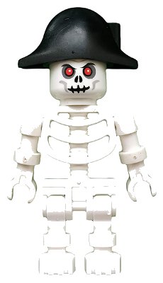 LEGO part Skeleton with Fantasy Era Skull, Bicorne Hat (gen026)
