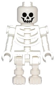 LEGO part Skeleton - Standard Skull, Bent Arms Vertical Grip gen047