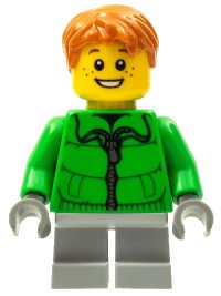 LEGO part Winter Jacket Zipper, Light Bluish Gray Short Legs (Boy Sleigh Rider) hol024