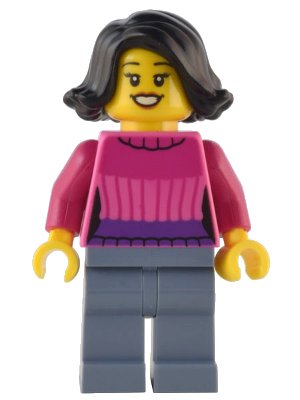 LEGO onderdeel Holiday Shopper - Dark Pink Sweater (hol287)