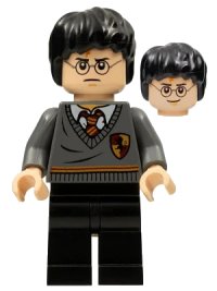 LEGO part Harry Potter - Gryffindor Stripe and Shield Torso, Black Legs hp094