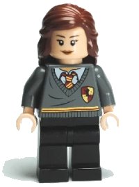 LEGO part Hermione Granger - Gryffindor Stripe and Shield Torso, Black Legs hp095