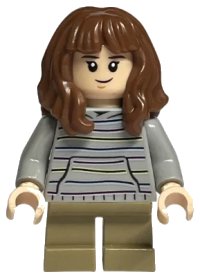 LEGO part Hermione Granger - Light Bluish Gray Sweater with Pastel Stripes hp156