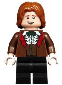 LEGO part Ron Weasley - Reddish Brown Suit, Shirt with Ruffle hp185