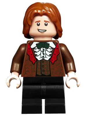 LEGO onderdeel Ron Weasley - Reddish Brown Suit, Shirt with Ruffle (hp185)