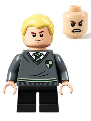 LEGO onderdeel Draco Malfoy - Slytherin Sweater with Crest, Black Short Legs (hp267)