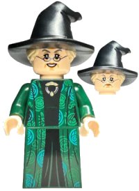 LEGO onderdeel Professor Minerva McGonagall - Dark Green Robe and Cape, Hat with Hair hp274