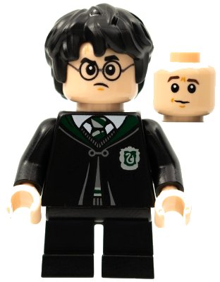 LEGO onderdeel Harry Potter - Black Slytherin Robe and Short Legs (Gregory Goyle Transformation) (hp285)