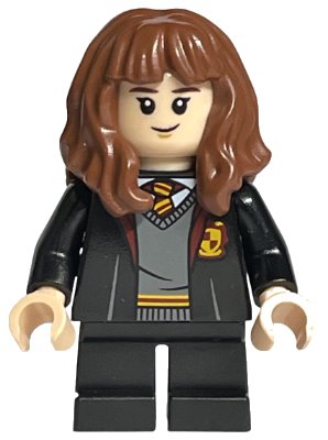 LEGO onderdeel Hermione Granger - Gryffindor Robe Open, Sweater, Shirt and Tie, Black Short Legs (hp315)