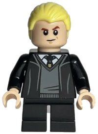 LEGO part Draco Malfoy - Hogwarts Robe, Black Tie hp321