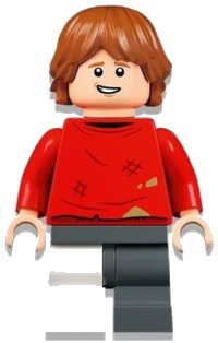 LEGO part Ron Weasley - Red Sweater, Leg Cast hp328