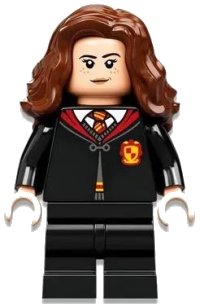LEGO onderdeel Hermione Granger - Gryffindor Robe Clasped, Sweater, Shirt and Tie, Black Medium Legs hp331