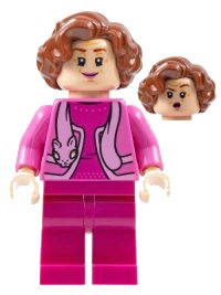 LEGO part Professor Dolores Umbridge - Dark Pink Jacket with Cat Scarf hp356