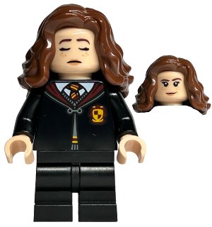 LEGO onderdeel Hermione Granger - Gryffindor Robe Clasped, Black Medium Legs, Sleeping / Awake (hp415)