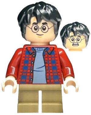 LEGO onderdeel Harry Potter - Dark Red Plaid Flannel Shirt, Dark Tan Short Legs (hp481)