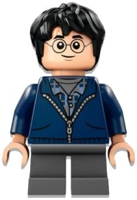 LEGO part Harry Potter - Dark Blue Hoodie, Dark Bluish Gray Short Legs hp495