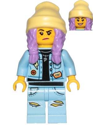 LEGO onderdeel Parker L. Jackson - Denim Jacket with Beanie (Smile / Grumpy) (hs011)