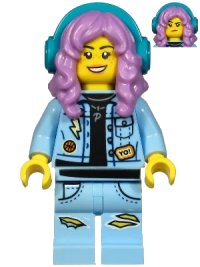 LEGO onderdeel Parker L. Jackson - Denim Jacket with Headphones (Smile / Grumpy) hs035